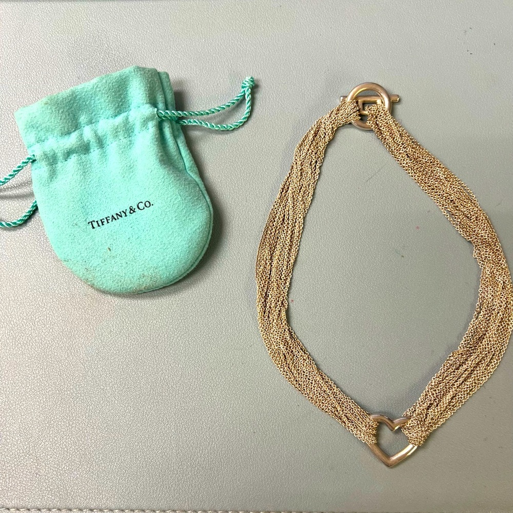 Vintage Tiffany multi-chain heart choker  - worn once!